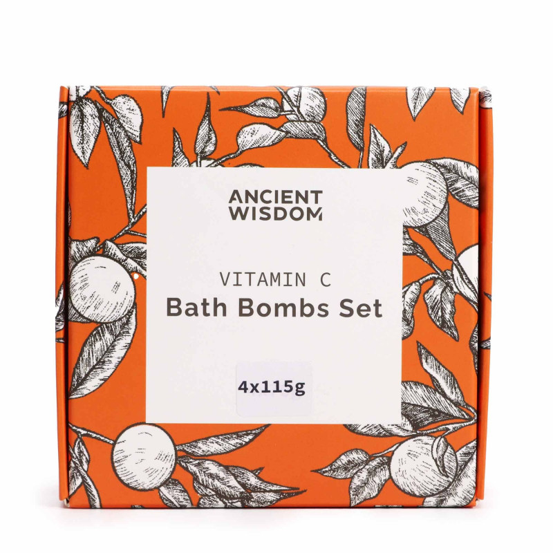 Coffret de bombes de bain à la vitamine C piquante et Quatuor d'aromathérapie