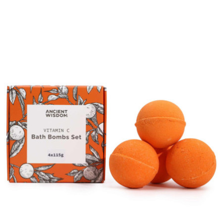 Coffret de bombes de bain à la vitamine C piquante et Quatuor d'aromathérapie