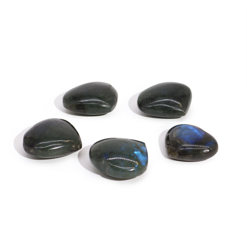 Pierres de cœur en labradorite de Madagascar (environ 17-31 g 30-40 mm)