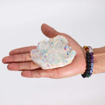 Grand quartz naturel amélioré - Quartz Aura Angel (environ 300-450 g, 8-15 cm)