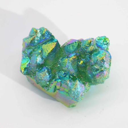 Quartz naturel amélioré de qualité moyenne - Quartz flamme vert Aura (environ 100-150 g, 7-10 cm)