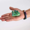 Quartz naturel amélioré de qualité moyenne - Quartz flamme vert Aura (environ 100-150 g, 7-10 cm)
