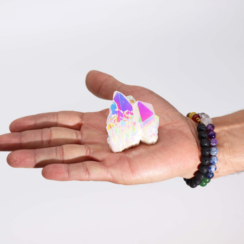 Quartz naturel moyennement amélioré - Quartz Aura Angel (environ 100-150 g 7-10 cm)