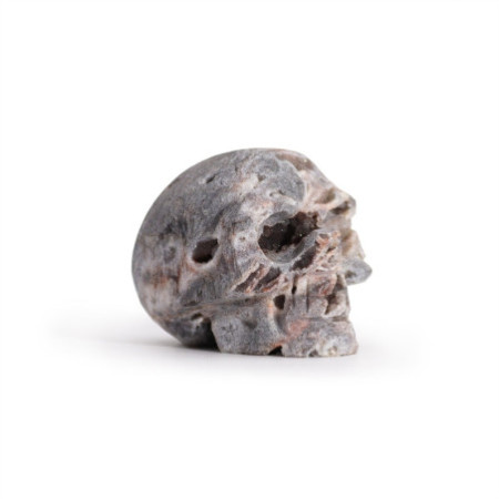 Crâne sculpté en géodes de calcite - (environ 4,5 cm)