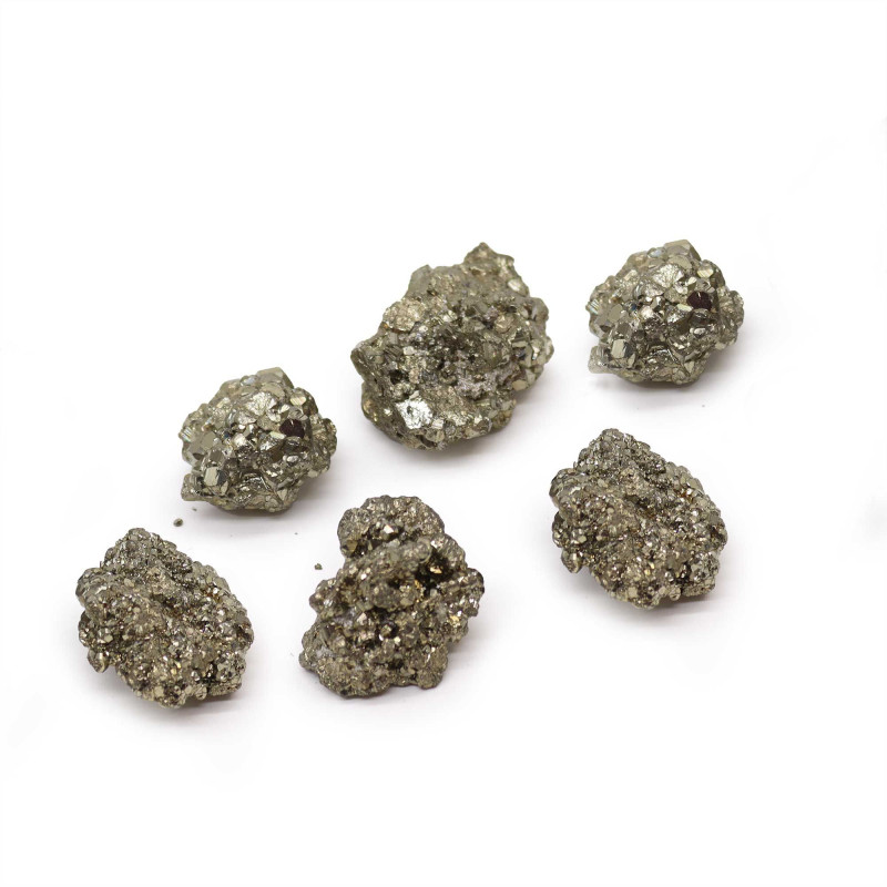 Pyrite péruvienne de première qualité, taille moyenne (environ 200 g, 6 pièces de 35 à 50 mm)