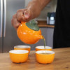 Ensemble théière à l'orange et aux herbes - Pot et quatre tasses