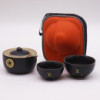 Ensemble théière Money Cat - Deux tasses - Pack voyage - Noir