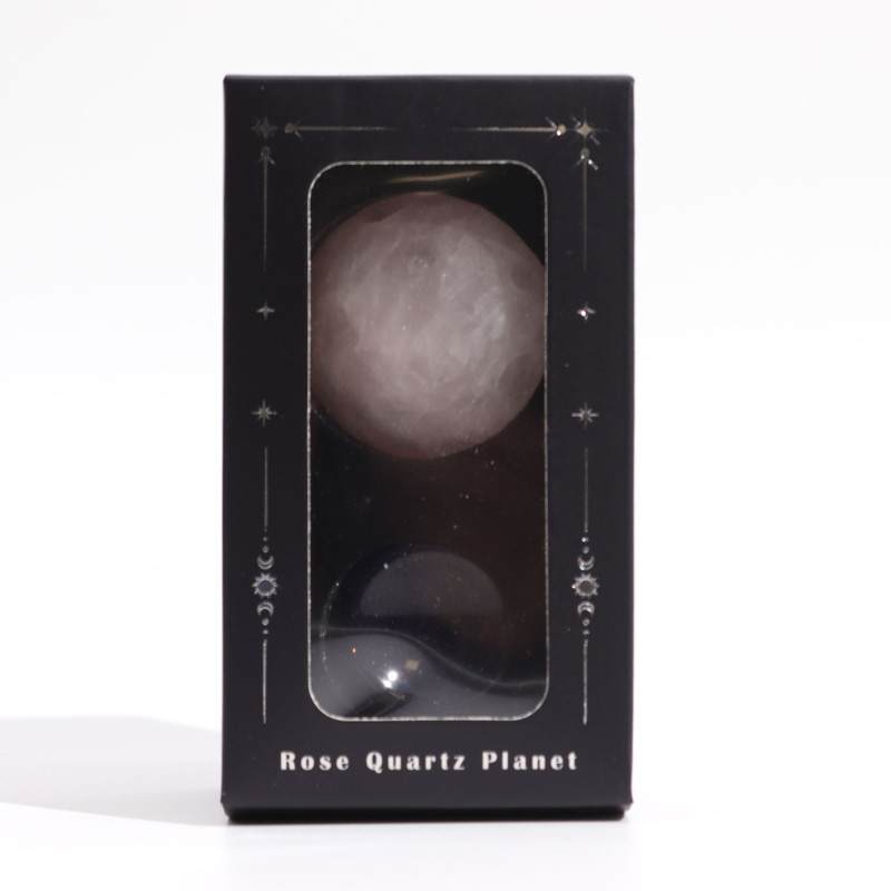 Planète en quartz rose sur un support Sola Goldstone - 40 mm