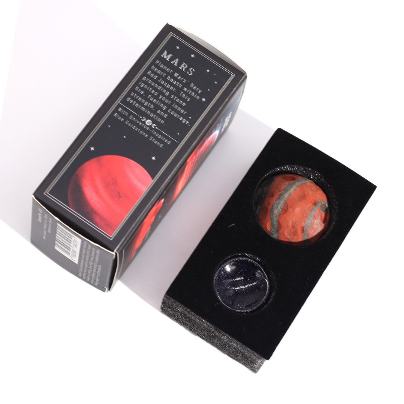 Planète en jaspe rouge sur support Sola Goldstone - 40 mm (support 30 x 15 mm)