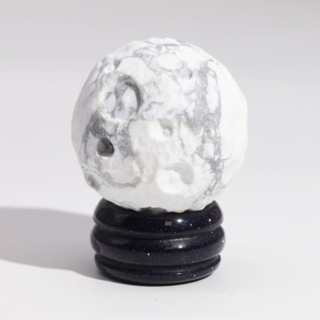 Planète en howlite blanche sur support Sola Goldstone - 40 mm (support 30 x 15 mm)