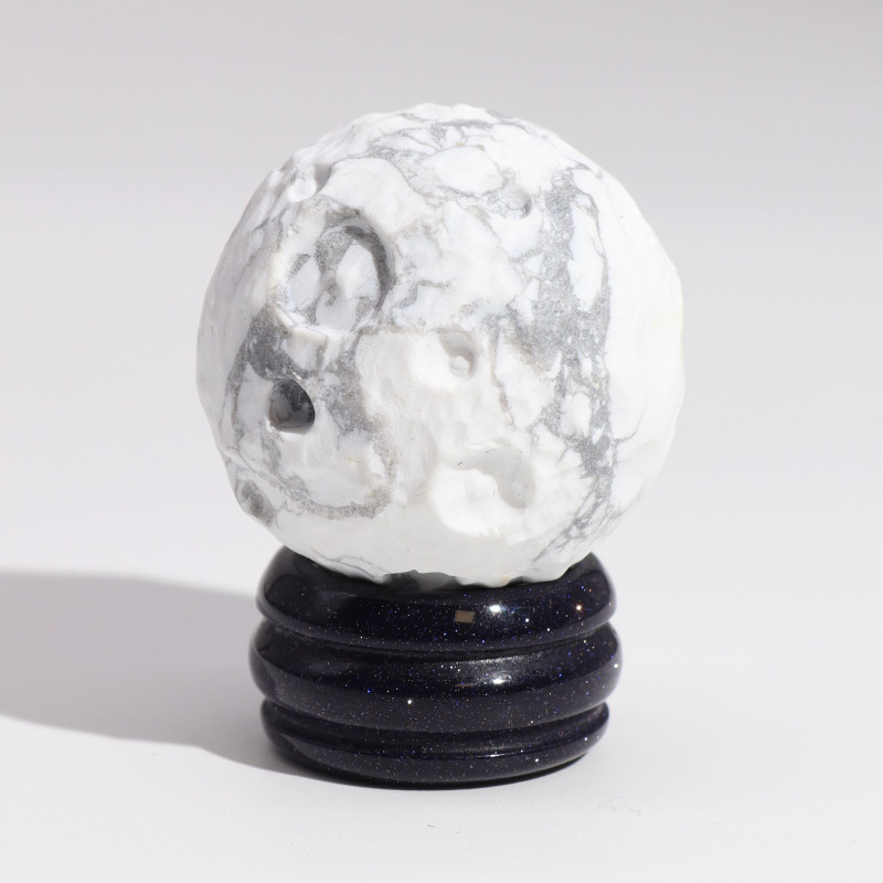 Planète en howlite blanche sur support Sola Goldstone - 40 mm (support 30 x 15 mm)