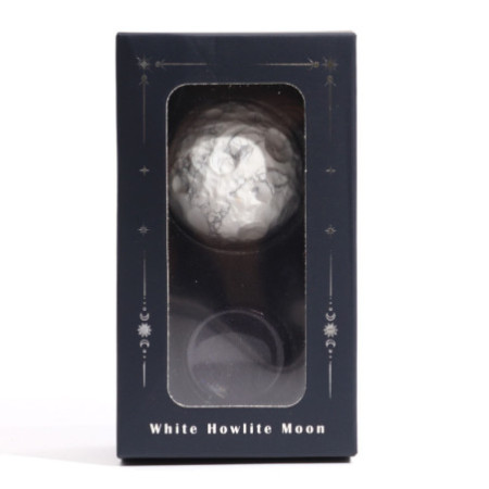 Planète en howlite blanche sur support Sola Goldstone - 40 mm (support 30 x 15 mm)