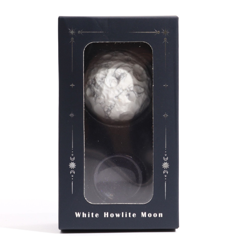 Planète en howlite blanche sur support Sola Goldstone - 40 mm (support 30 x 15 mm)