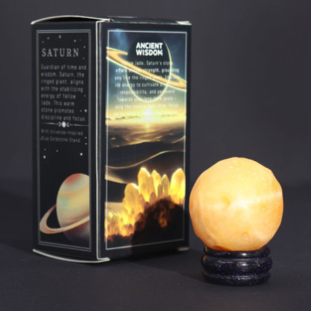 Planète de jade jaune sur un support Sola Goldstone - 40 mm (support 30 x 15 mm)