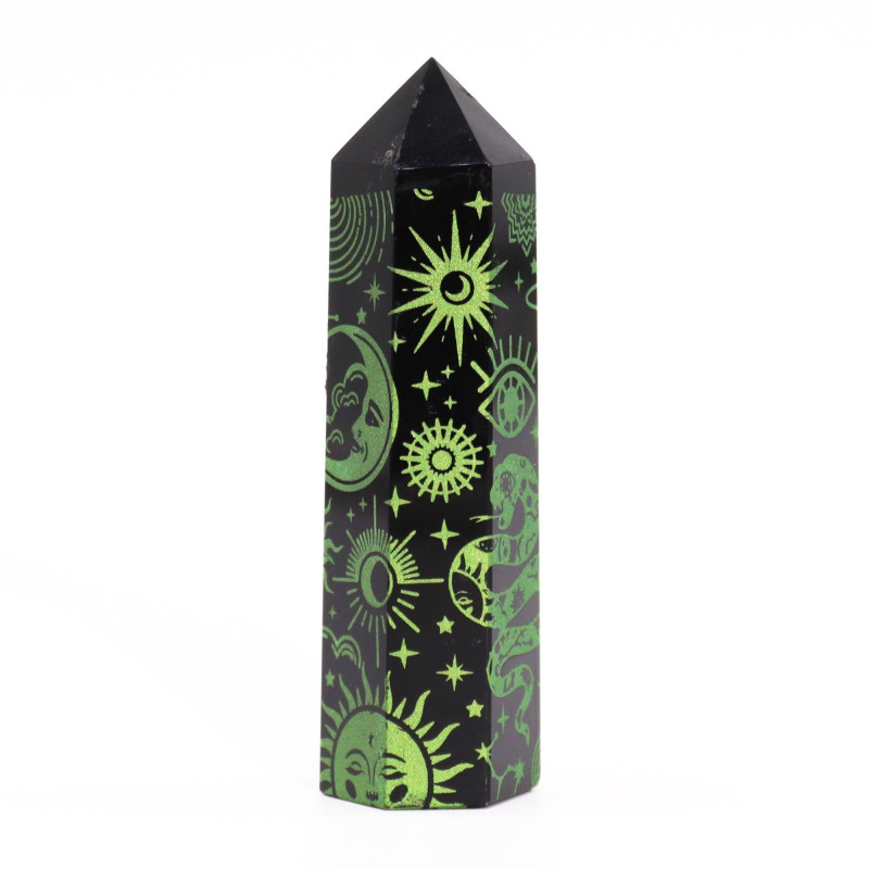 Pointes d'obsidienne noire (environ 60-70 g, 9 cm) - Mystic Story - Vert forêt