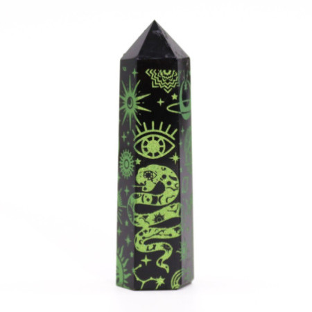 Pointes d'obsidienne noire (environ 60-70 g, 9 cm) - Mystic Story - Vert forêt