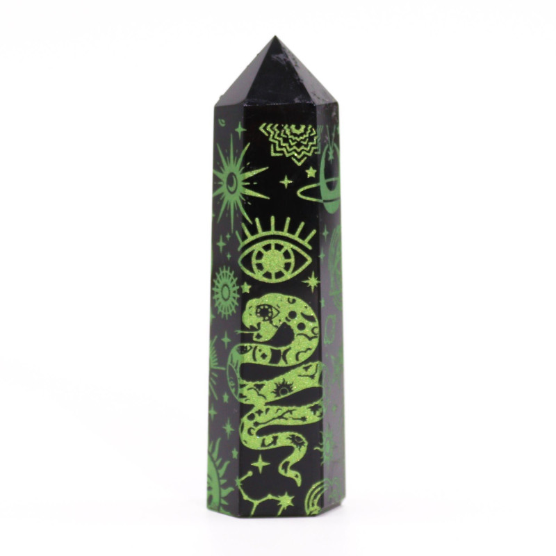 Pointes d'obsidienne noire (environ 60-70 g, 9 cm) - Mystic Story - Vert forêt