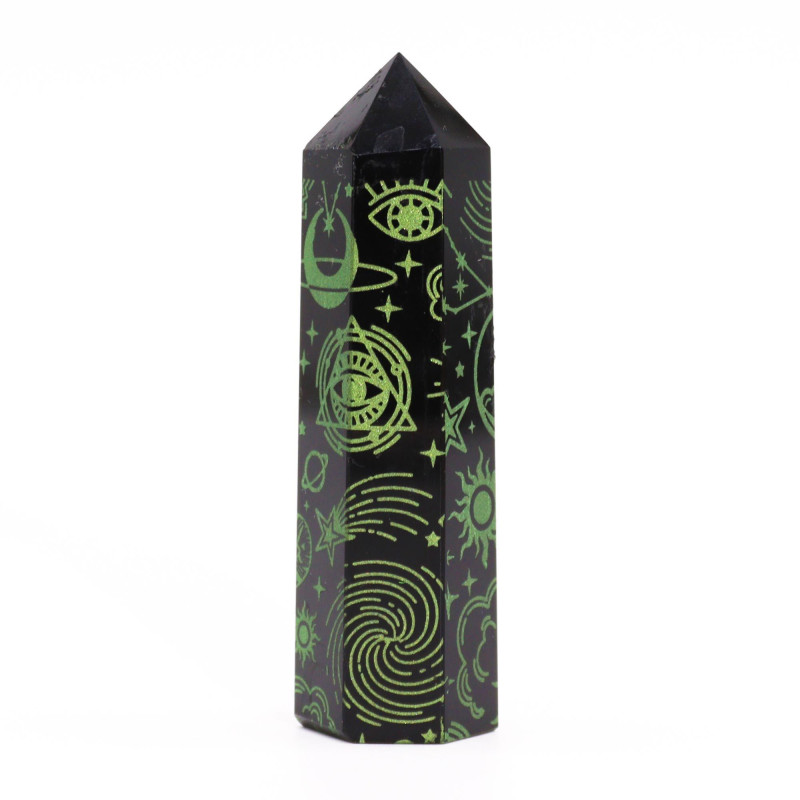 Pointes d'obsidienne noire (environ 60-70 g, 9 cm) - Mystic Story - Vert forêt