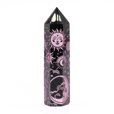 Pointes d'obsidienne noire (environ 60-70 g, 9 cm) - Mystic Story - Rose
