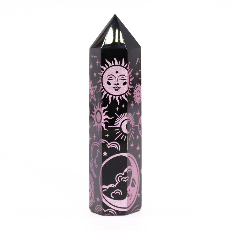 Pointes d'obsidienne noire (environ 60-70 g, 9 cm) - Mystic Story - Rose