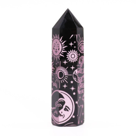 Pointes d'obsidienne noire (environ 60-70 g, 9 cm) - Mystic Story - Rose
