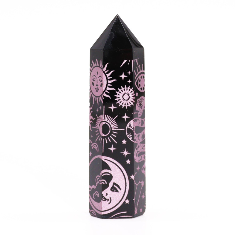 Pointes d'obsidienne noire (environ 60-70 g, 9 cm) - Mystic Story - Rose