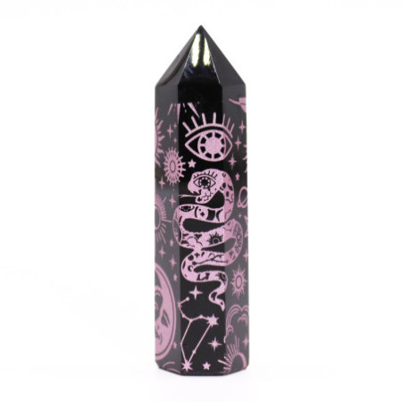 Pointes d'obsidienne noire (environ 60-70 g, 9 cm) - Mystic Story - Rose