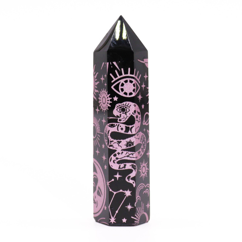 Pointes d'obsidienne noire (environ 60-70 g, 9 cm) - Mystic Story - Rose