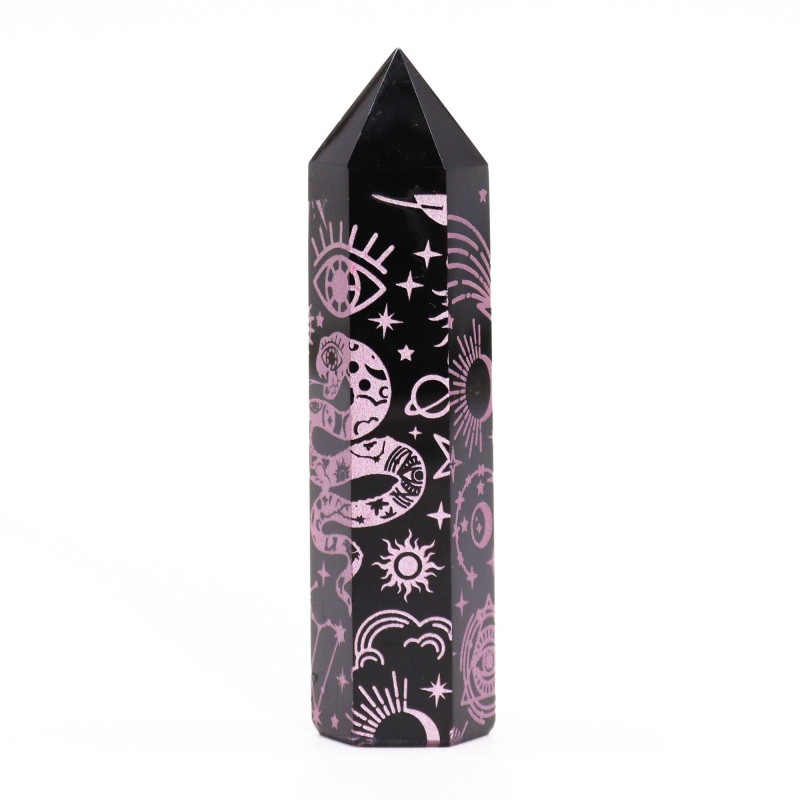 Pointes d'obsidienne noire (environ 60-70 g, 9 cm) - Mystic Story - Rose