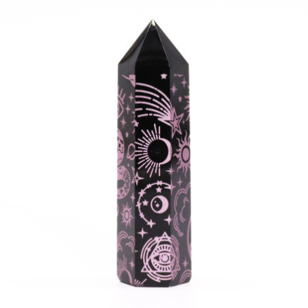 Pointes d'obsidienne noire (environ 60-70 g, 9 cm) - Mystic Story - Rose
