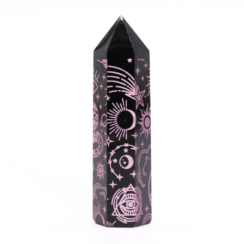 Pointes d'obsidienne noire (environ 60-70 g, 9 cm) - Mystic Story - Rose