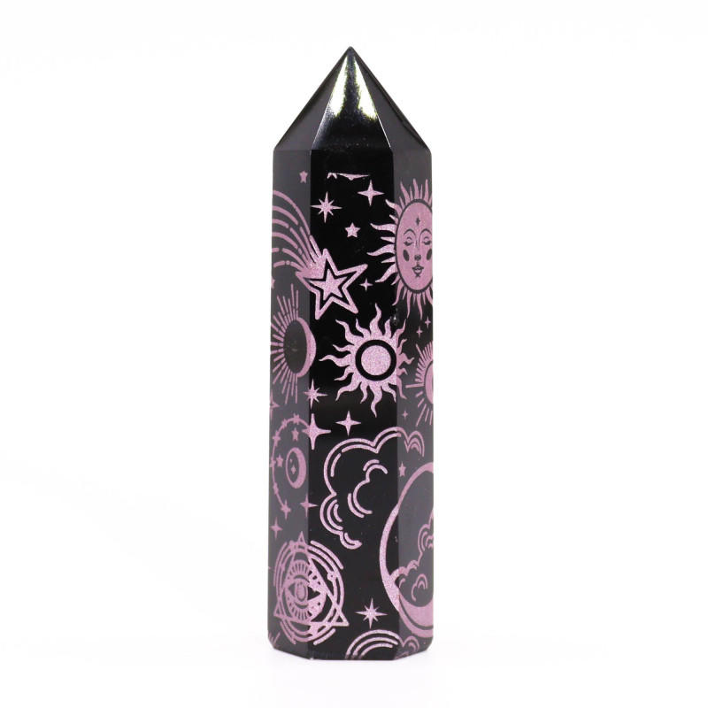 Pointes d'obsidienne noire (environ 60-70 g, 9 cm) - Mystic Story - Rose