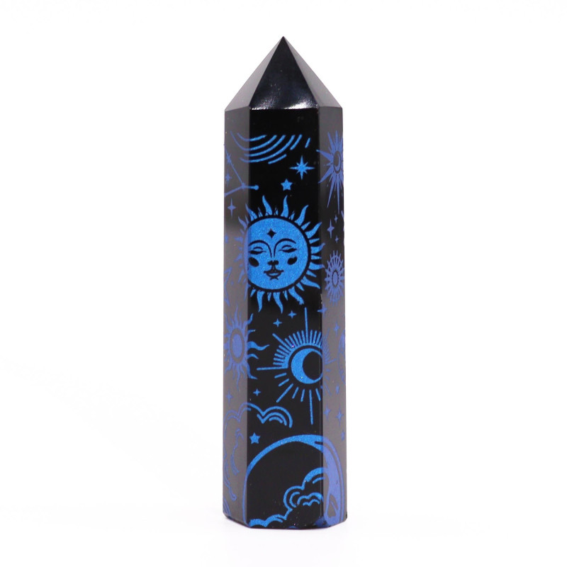 Pointes d'obsidienne noire (environ 60-70 g, 9 cm) - Mystic Story - Bleu nuit