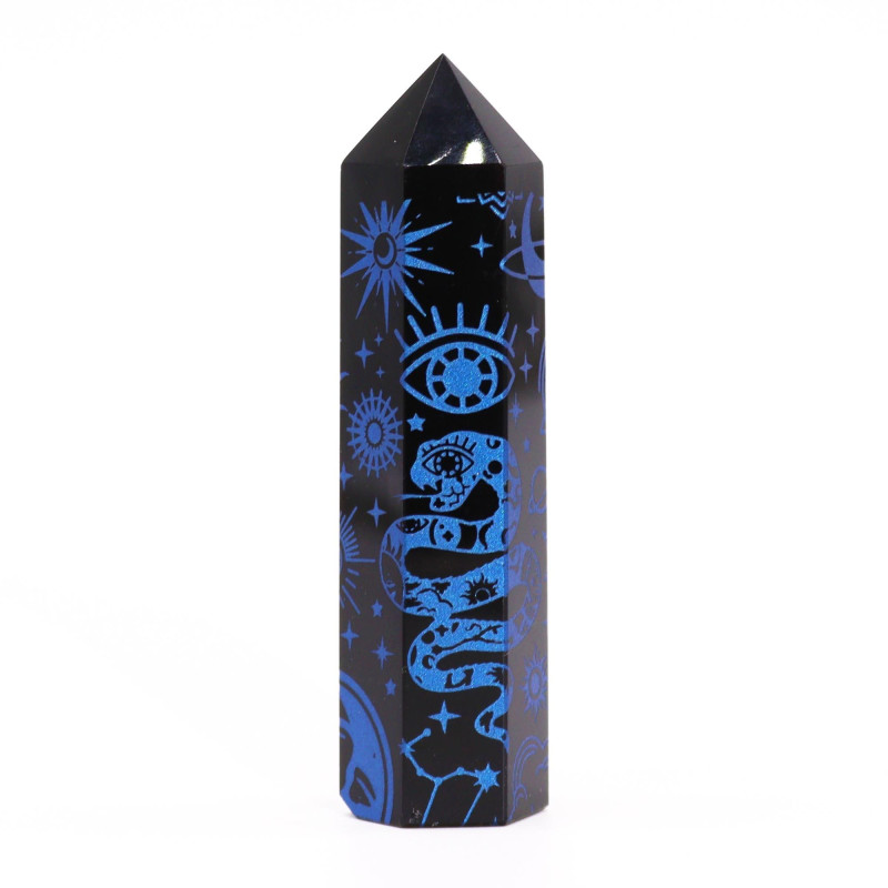 Pointes d'obsidienne noire (environ 60-70 g, 9 cm) - Mystic Story - Bleu nuit