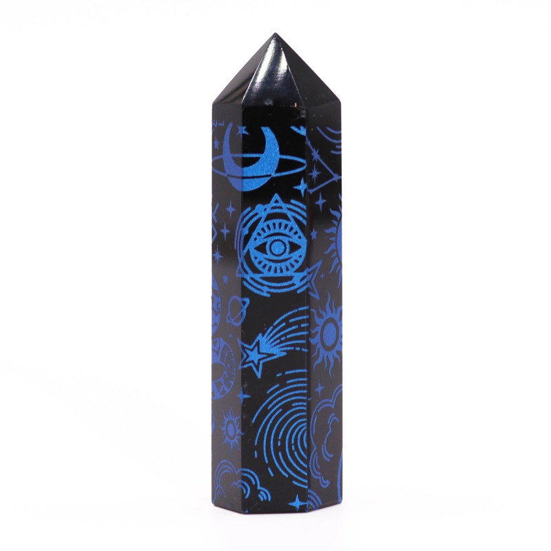 Pointes d'obsidienne noire (environ 60-70 g, 9 cm) - Mystic Story - Bleu nuit