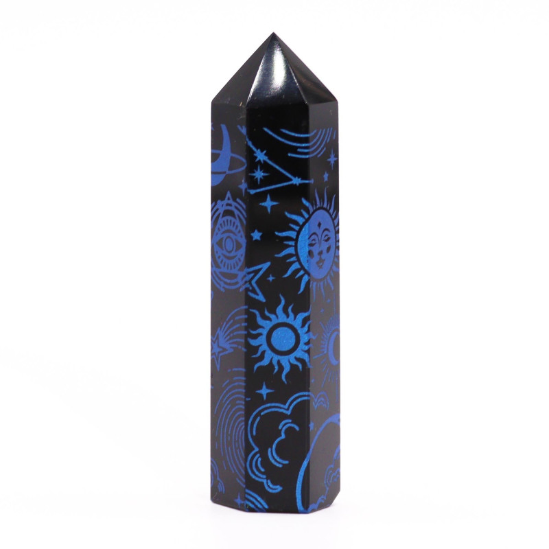 Pointes d'obsidienne noire (environ 60-70 g, 9 cm) - Mystic Story - Bleu nuit