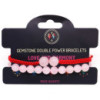 Bracelets à double pouvoir en pierres précieuses - Quartz rose