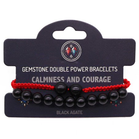 Bracelets à double pouvoir en pierres précieuses - Agate noire