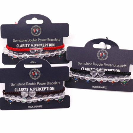 Bracelets à double pouvoir en pierres précieuses - Quartz roche