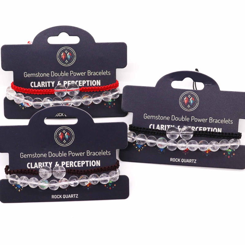 Bracelets à double pouvoir en pierres précieuses - Quartz roche