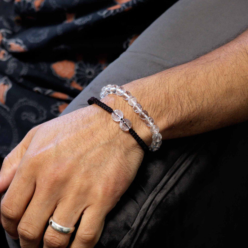 Bracelets à double pouvoir en pierres précieuses - Quartz roche
