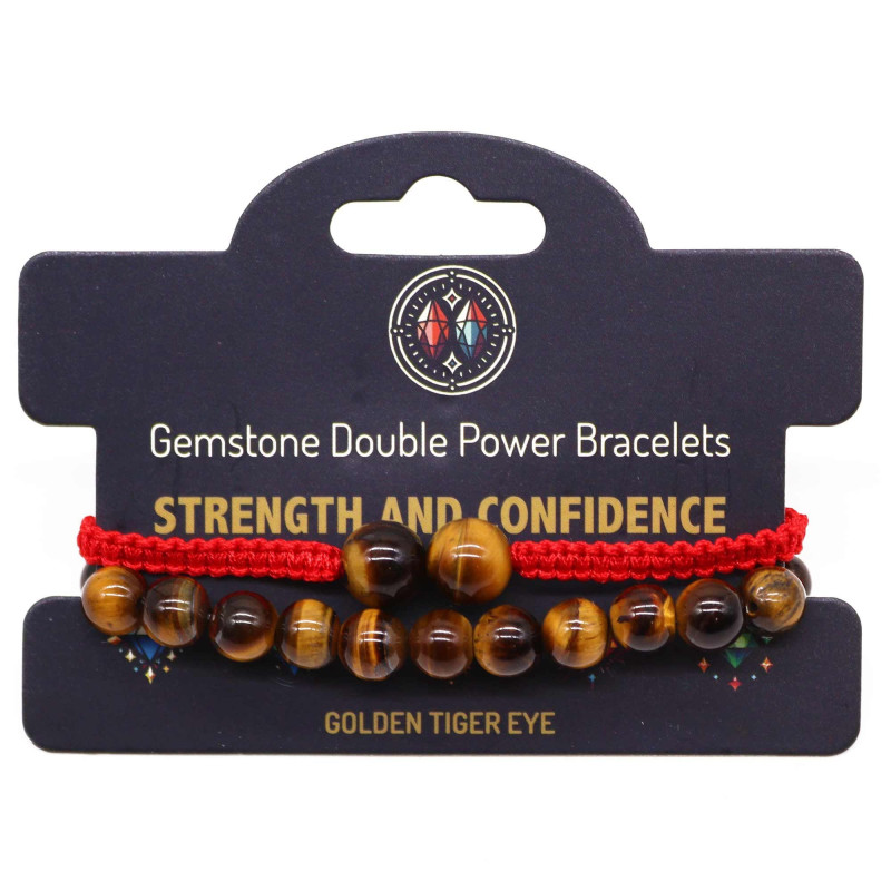 Bracelets à double pouvoir en pierres précieuses - œil de tigre