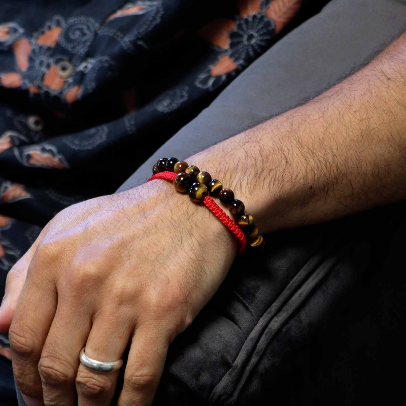 Bracelets à double pouvoir en pierres précieuses - œil de tigre