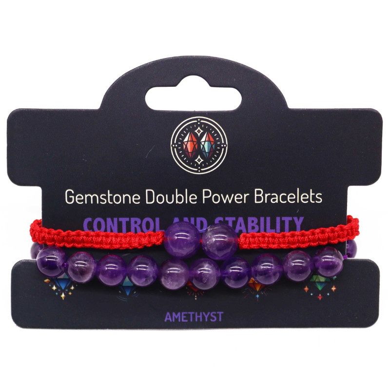 Bracelets à double pouvoir en pierres précieuses - Amythist