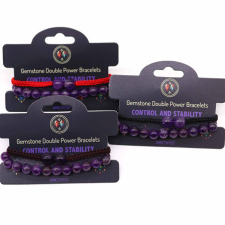 Bracelets à double pouvoir en pierres précieuses - Amythist