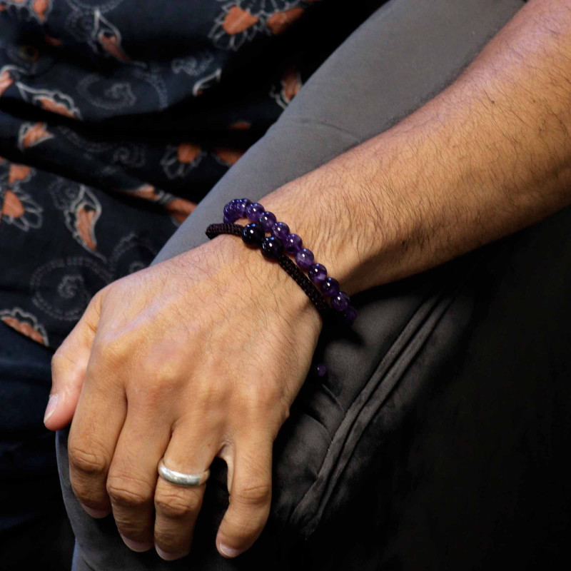 Bracelets à double pouvoir en pierres précieuses - Amythist