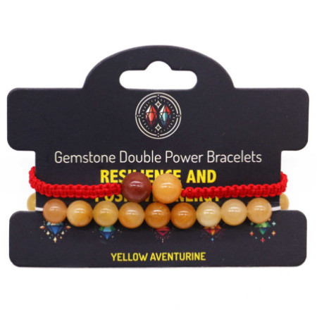 Bracelets à double pouvoir en pierres précieuses - Aventurine jaune