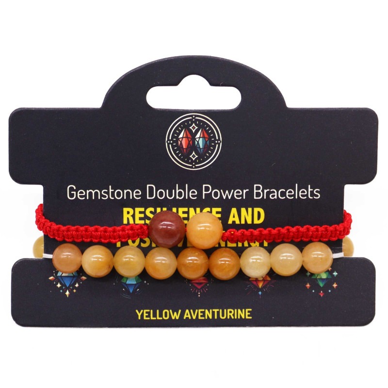 Bracelets à double pouvoir en pierres précieuses - Aventurine jaune
