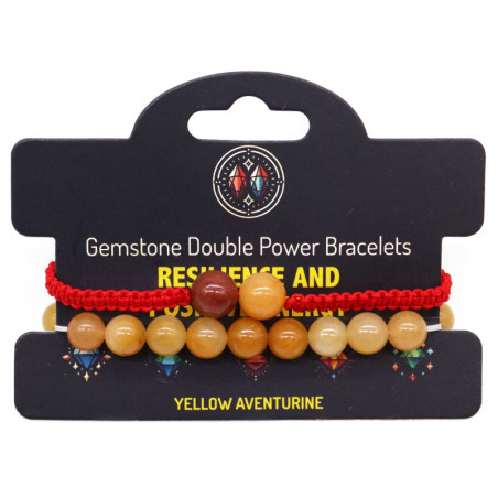 Bracelets à double pouvoir en pierres précieuses - Aventurine jaune