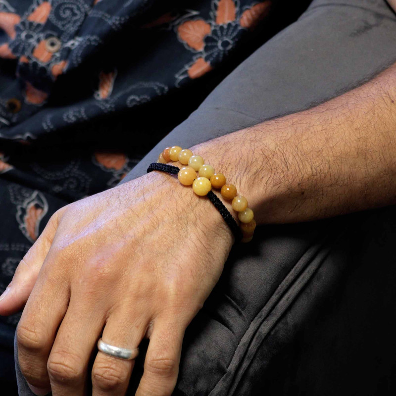 Bracelets à double pouvoir en pierres précieuses - Aventurine jaune